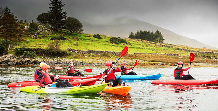 Sea kayaking in Killary fjord from Delphi Valley. Mayo. Guided.