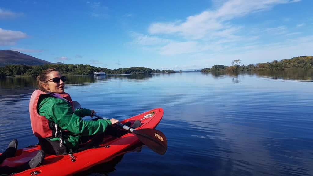 Kayaking the Killarney lakes from Ross Castle, Killarney. Guided.