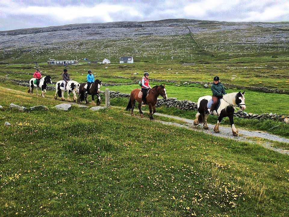 Horse riding the mountain trail. Clare. Guided.